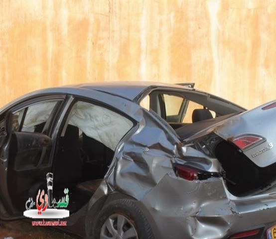 كفرقاسم : حادث طرف وسقوط سيارة من ارتفاع عشرة امتار واصابة ام وطفلتيها اصابات طفيفة 